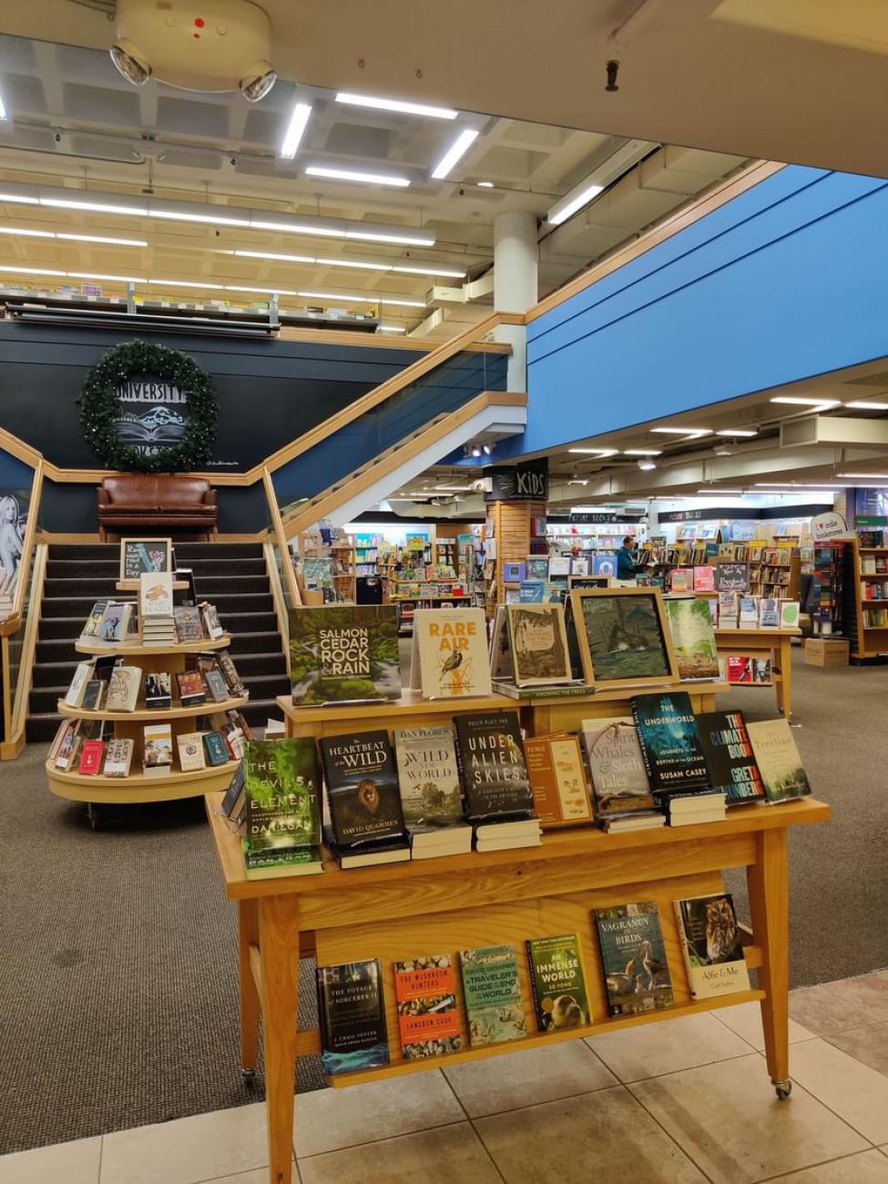 A display table of books