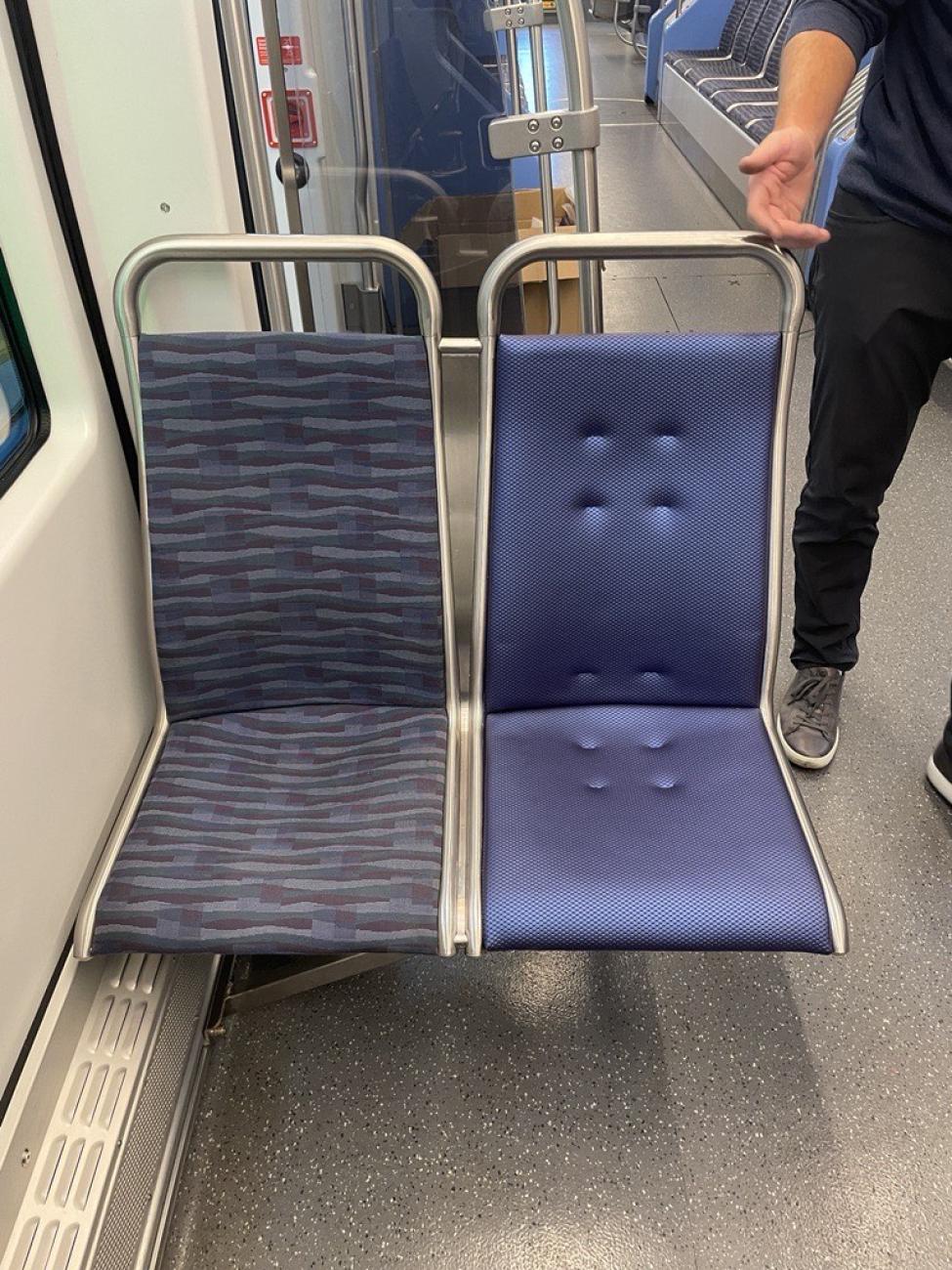 A side-by-side comparison of the Link seat materials 