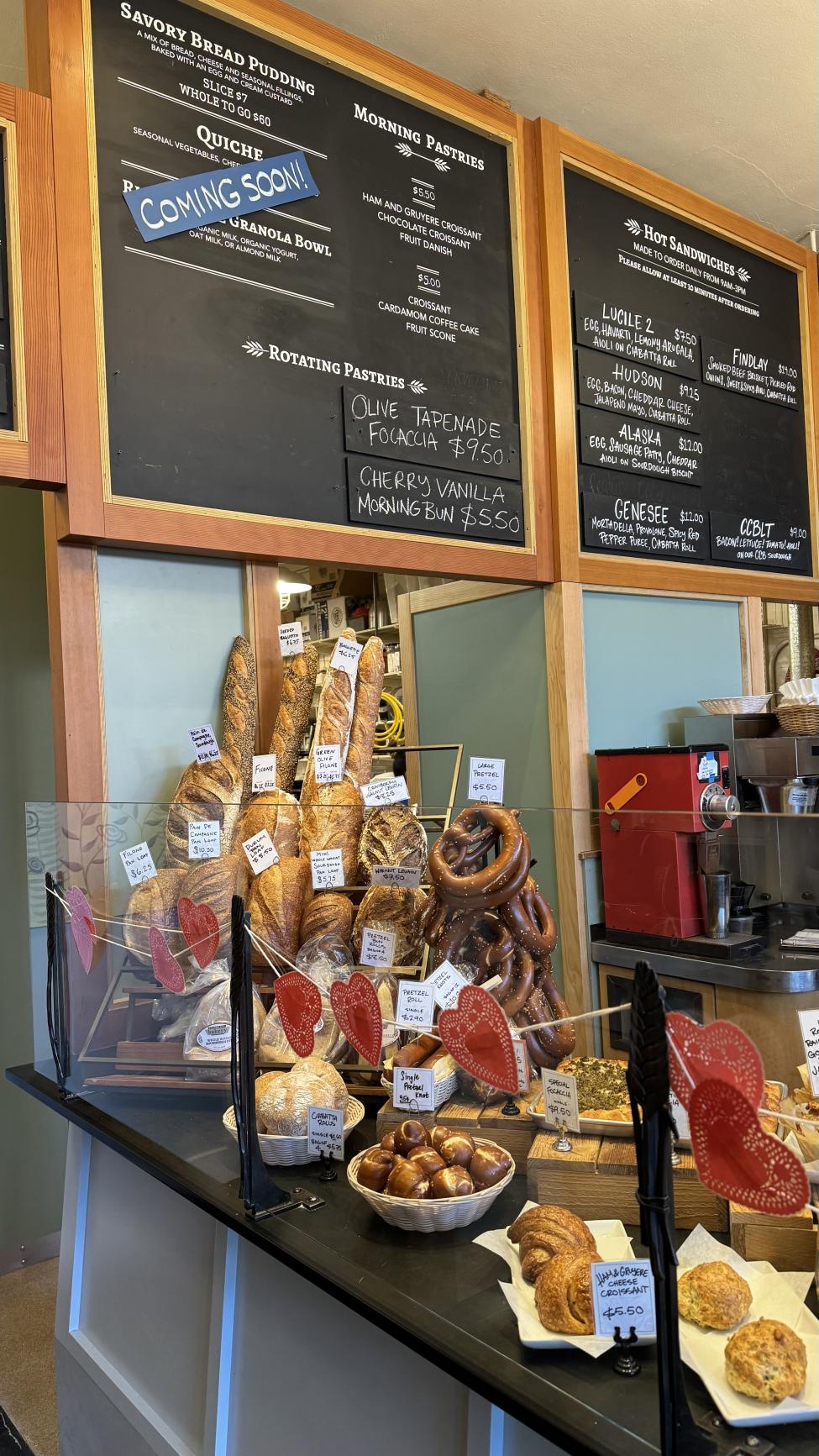 Baked goods display from Columbia City Bakery