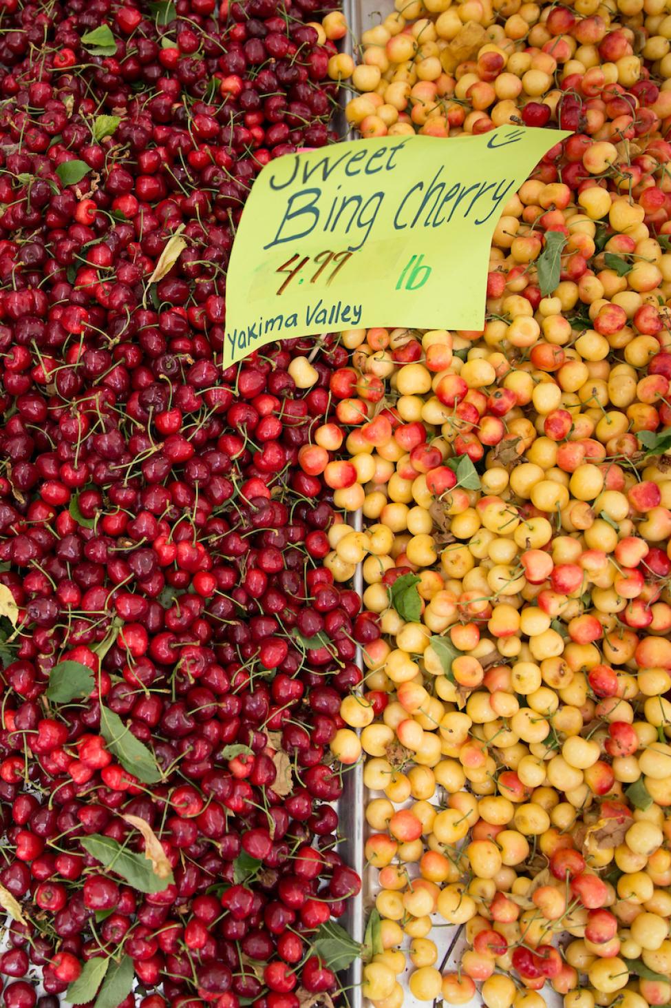 Red and yellow cherries 