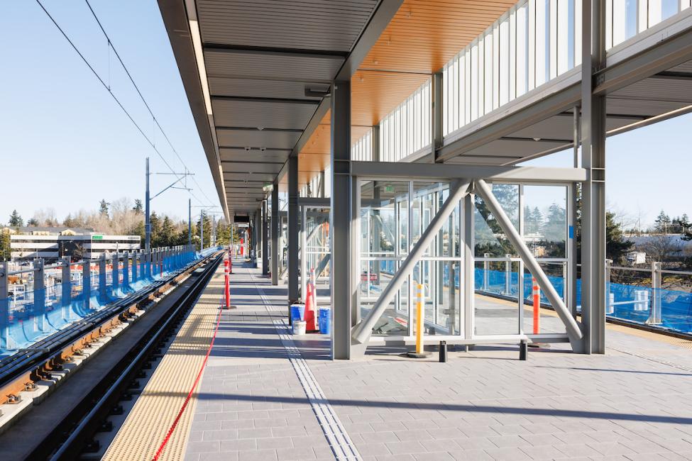 The elevated platform at the future Federal Way Downtown Station.
