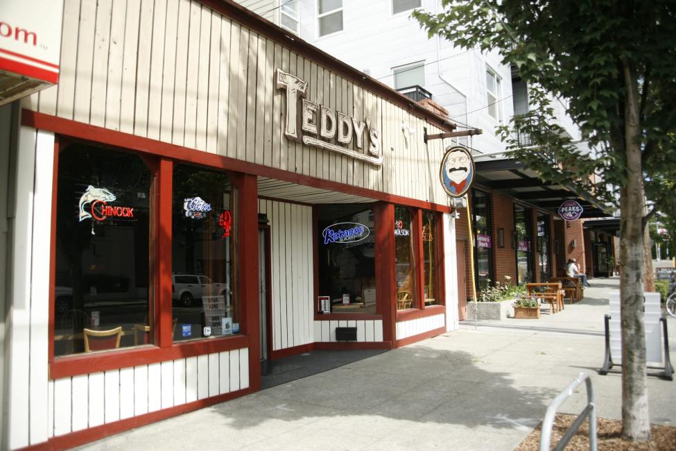 A view of Teddy's from a street level perspective