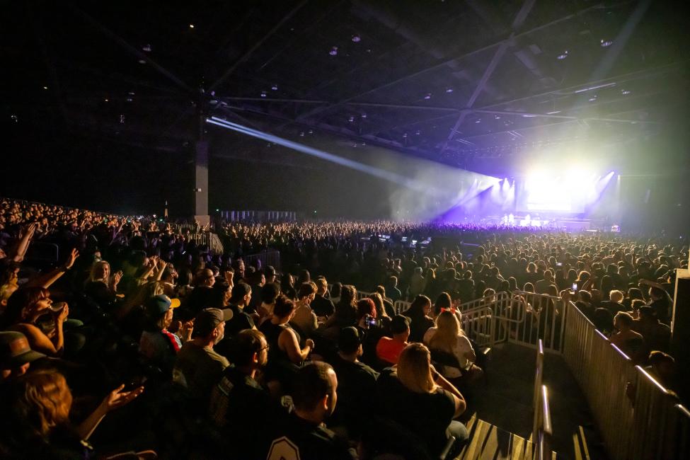 A crowd enjoys a show at WAMU Theatre