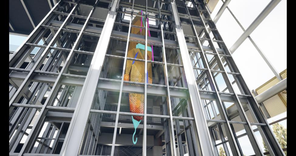 Art hangs in the entrance of the garage at Kent Des Moines Station