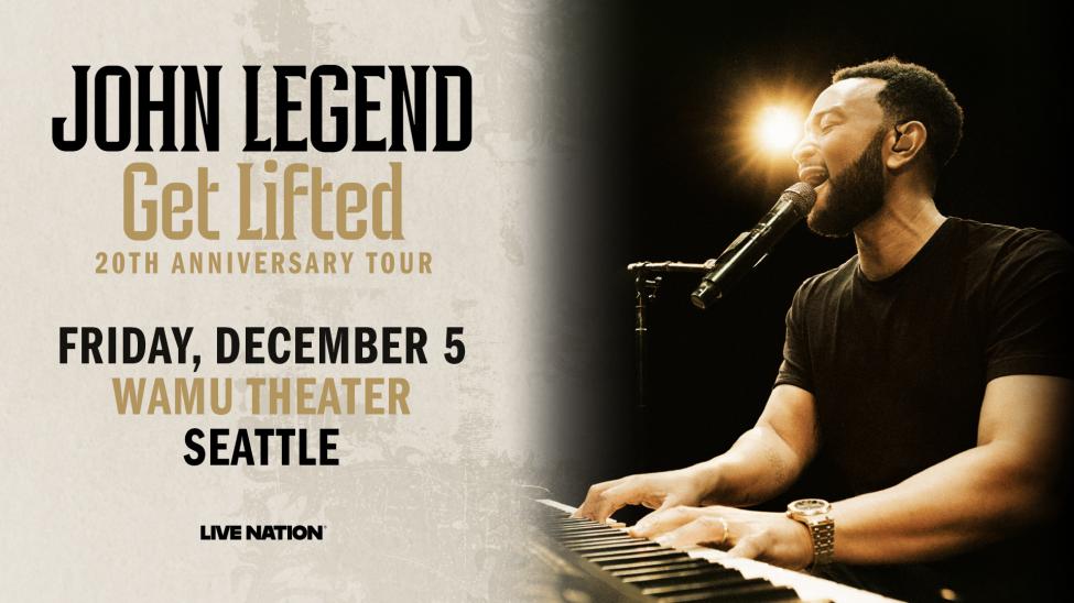 A promotional poster with John Legend on the keyboard
