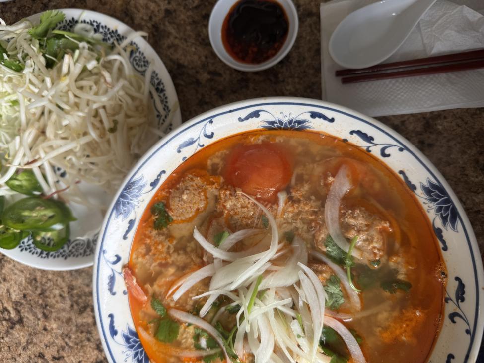 A spicy bowl of soup