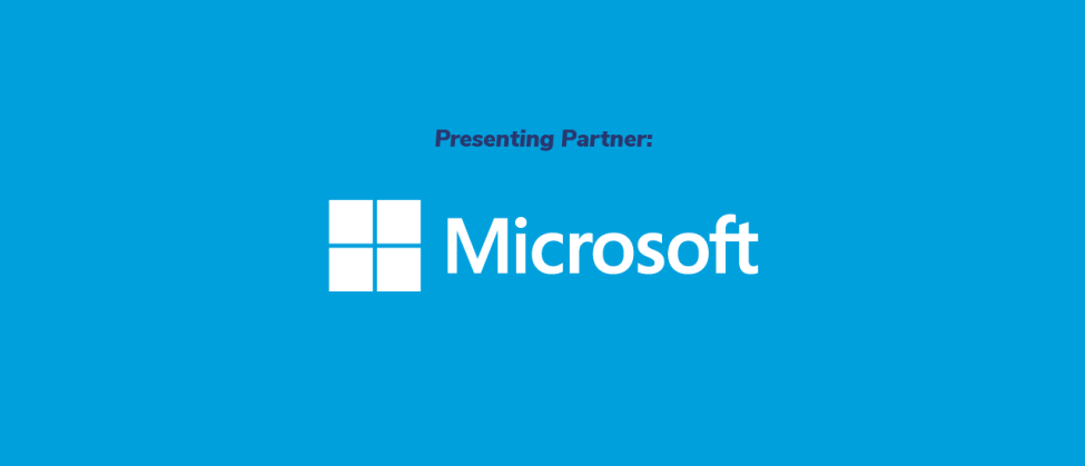 Text reads "presenting partner: Microsoft"