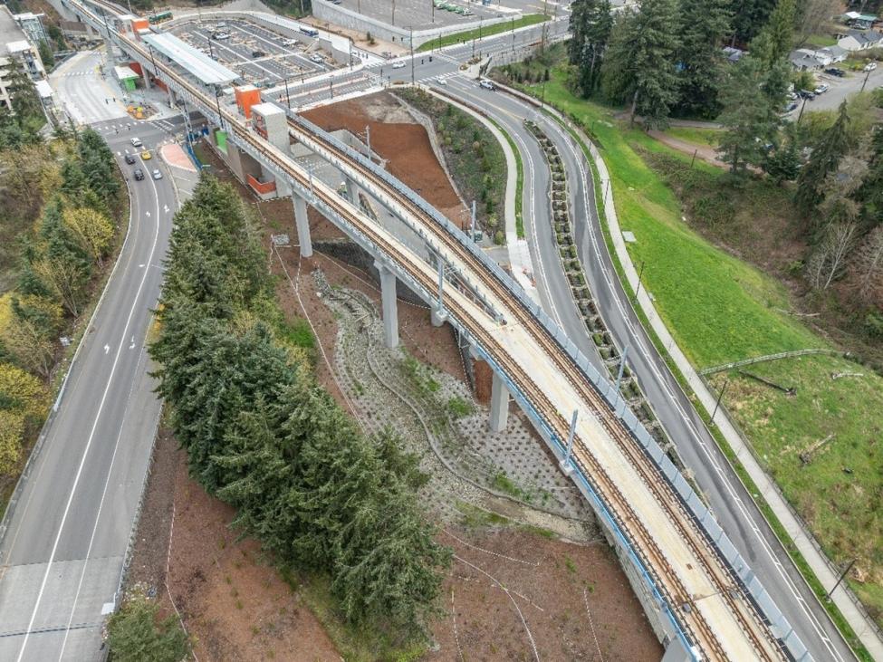 An aerial view of Mountlake Terrace Station