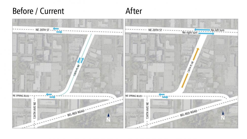 Map of traffic modifications on Spring Blvd. coming mid-summer 2018