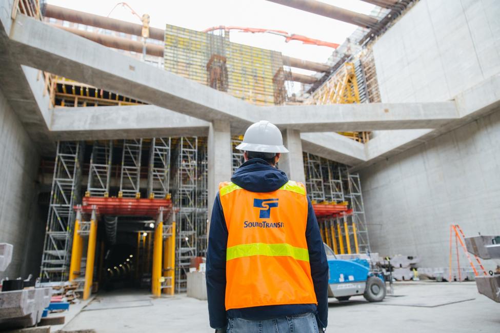 University District Link light rail Station under construction 