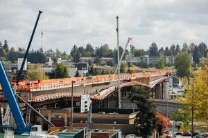 The light rail bridge over I-405 in Bellevue is currently under construction, and the next step of the process will require directional closures of the highway.