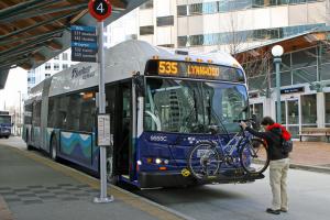 ST Express bus 535 at the Bellevue Transit Center.