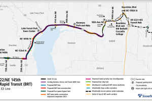 Map of 522 BRT station,  SR 522/NE 145th Bus Rapid Transit