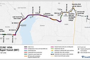 Map of 522 BRT station, SR 522/NE 145th Bus Rapid Transit