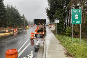 Image of SR 520 construction detour, Downtown Redmond Link Extension