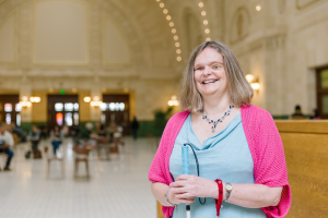 Donna Smith in the Great Hall at Union Station
