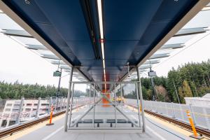 The platform of Mountlake Terrace Station 