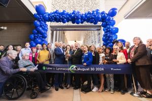 The 1 Line to Lynnwood ribbon being cut by politicians and stakeholders