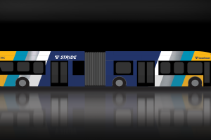 Image of articulated Stride bus