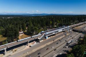 A drone shot of Pinehurst Station in 2026