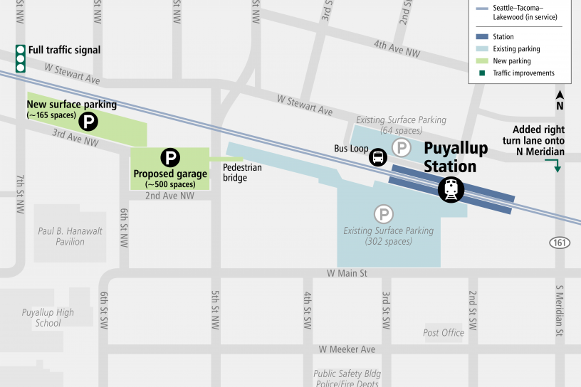 Map of Puyallup Station Parking and Access Improvements area