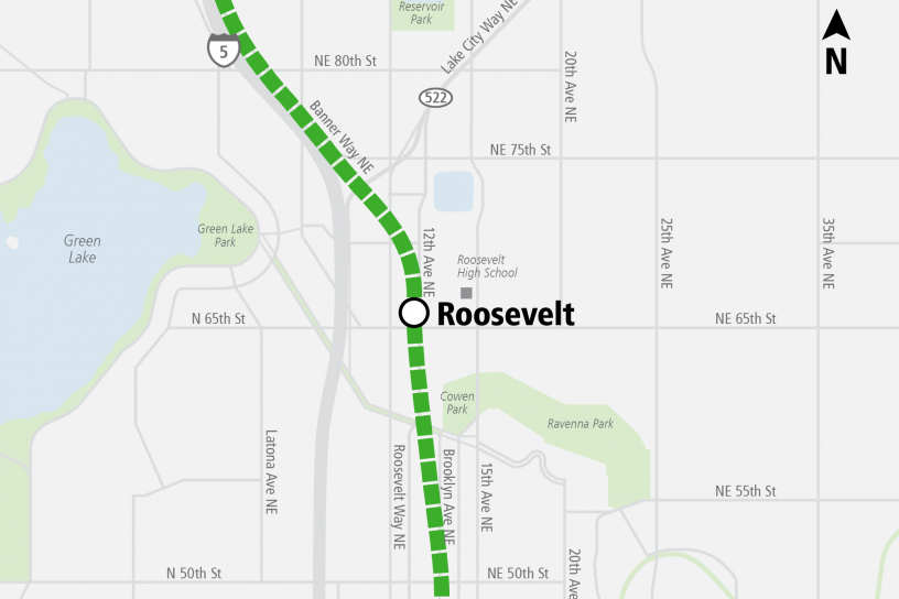 System Expansion web map for Northgate Link Extension