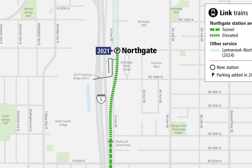 System Expansion web map for Northgate Station