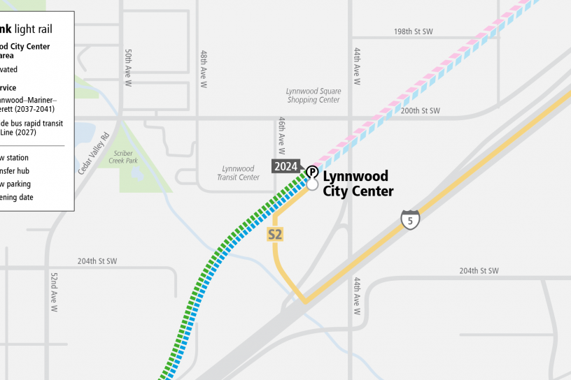 Project map for Lynnwood City Center Station
