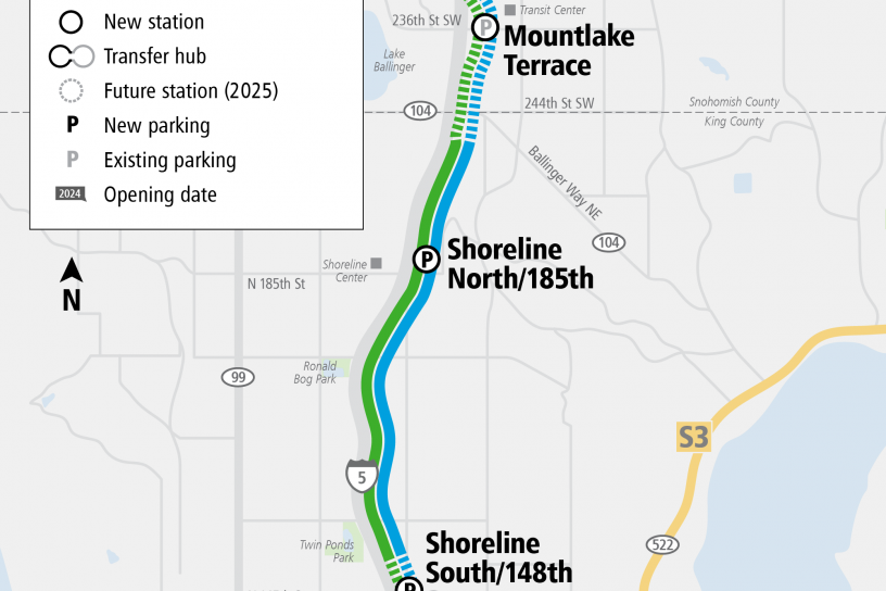 Project map for Lynnwood Link Extension