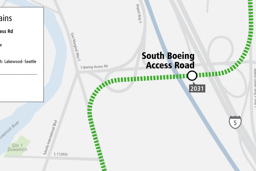 South Boeing Access Road Infill Station project map
