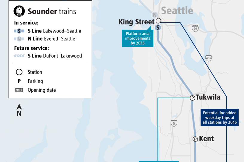 Web Project map for Sounder South Capacity Expansion