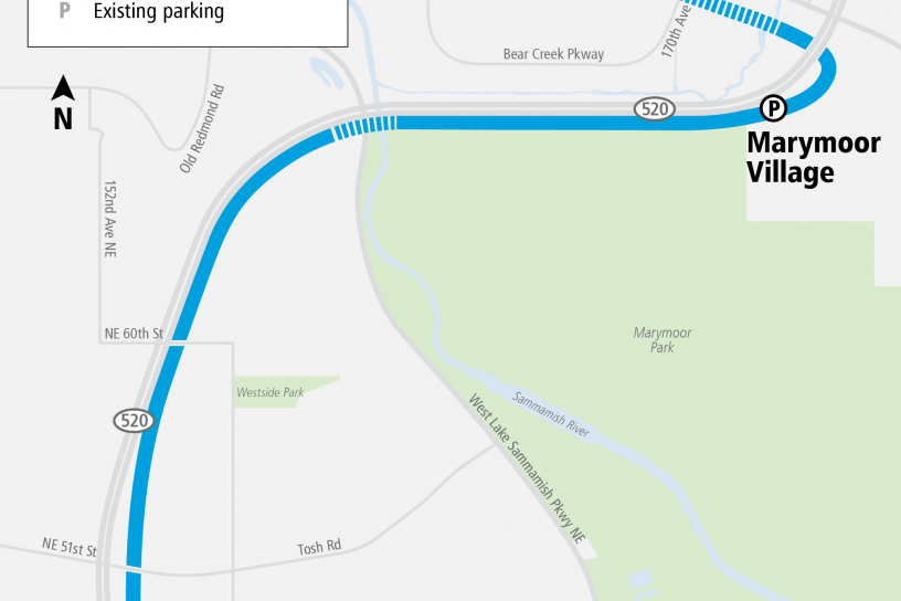 Map of the area surrounding Redmond Link Extension