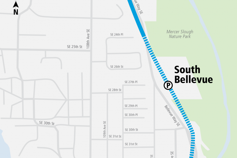 Project map and surrounding area for South Bellevue Station