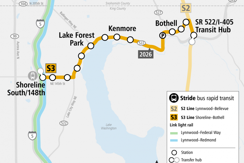 SR522/NE 145th Bus Rapid Transit project map