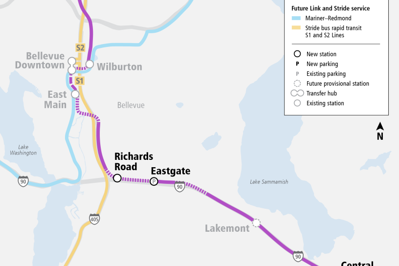 S. Kirkland - Issaquah Link Extension Map