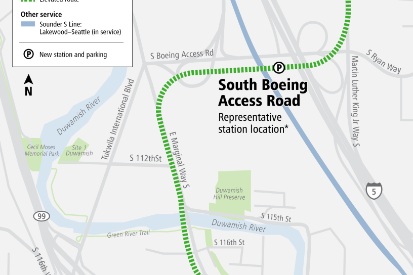 S Boeing Access Road Map