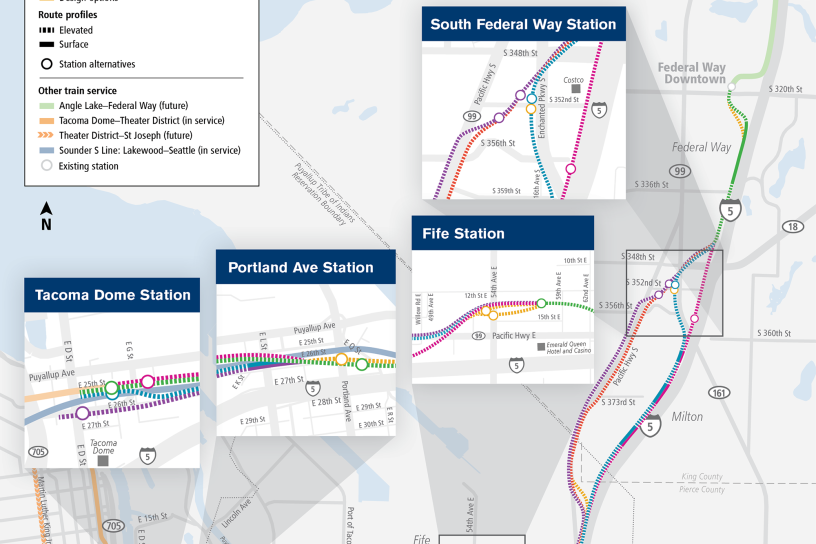 Updated Tacoma Dome Link Extension Map