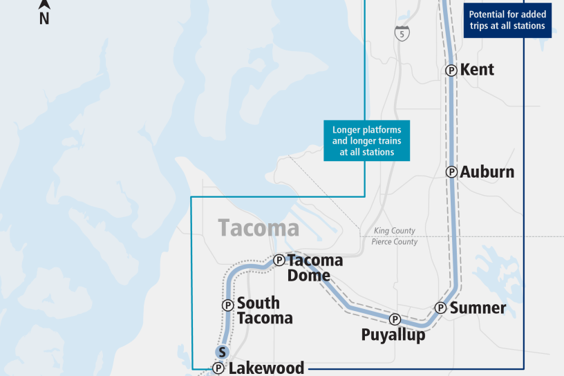 Project map for Sounder South Capacity Expansion