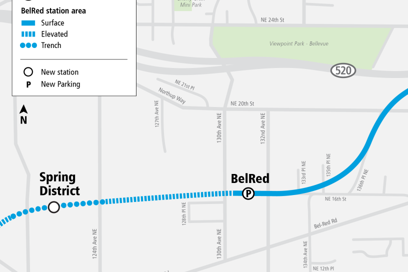 Project map and surrounding area for BelRed Station