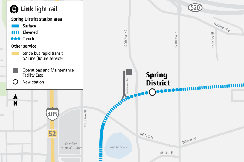 Project map and surrounding area for Spring District Station