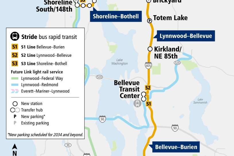 Map depicting Stride BRT program