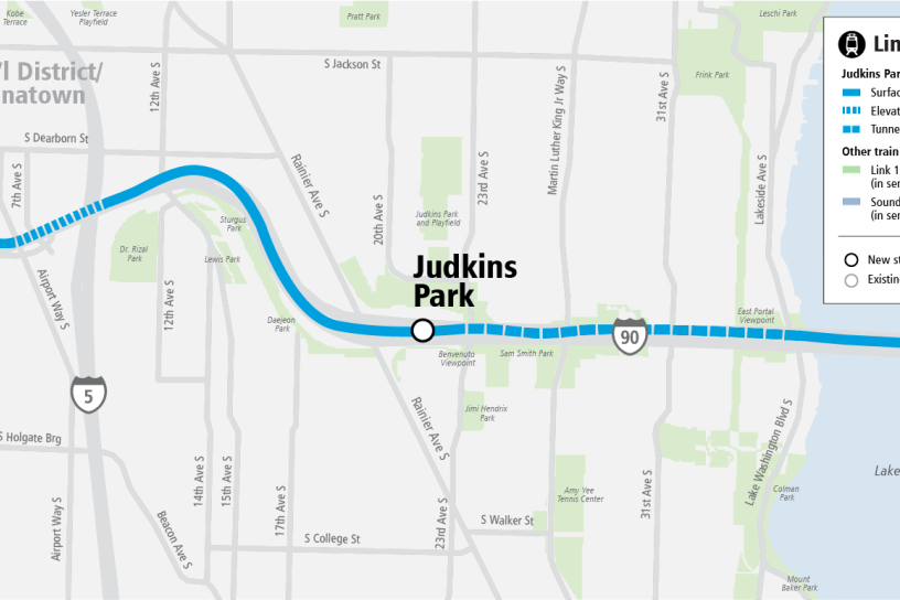 Project map for Judkins Park Station