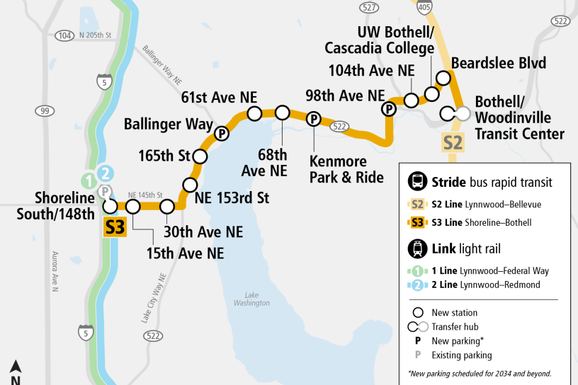 Map depicting s3 stations