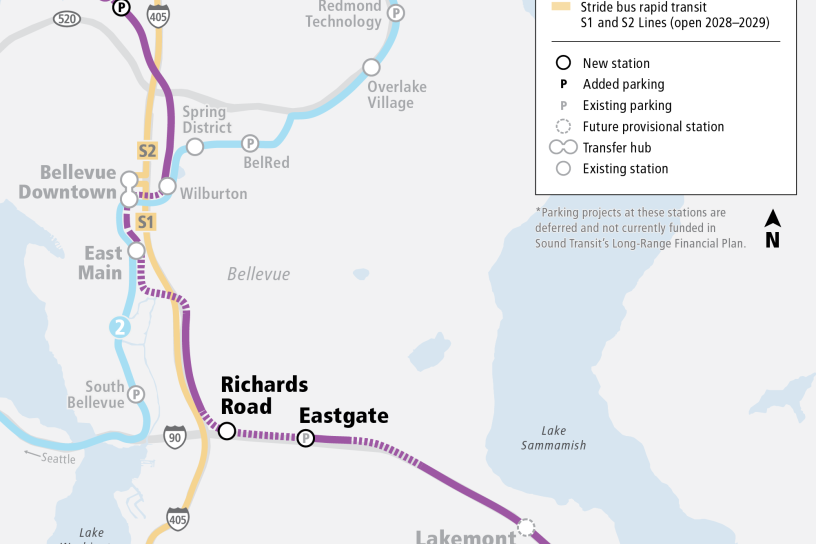 Map of South kirkland issaquah link, from South Kirkland to Central Issaquah.