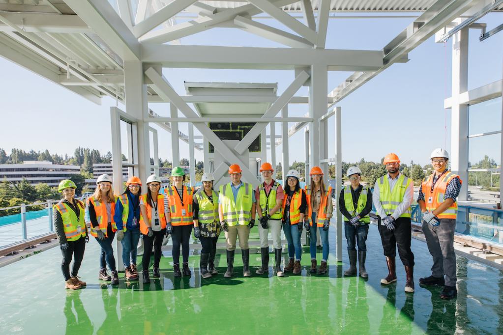 Sound Transit's summer interns tour the construction at Northgate Station.