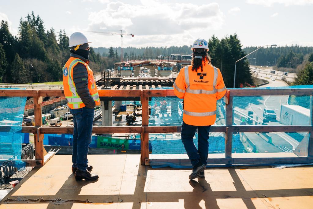 Looking south from the future Mountlake Terrace Link light rail elevated station.