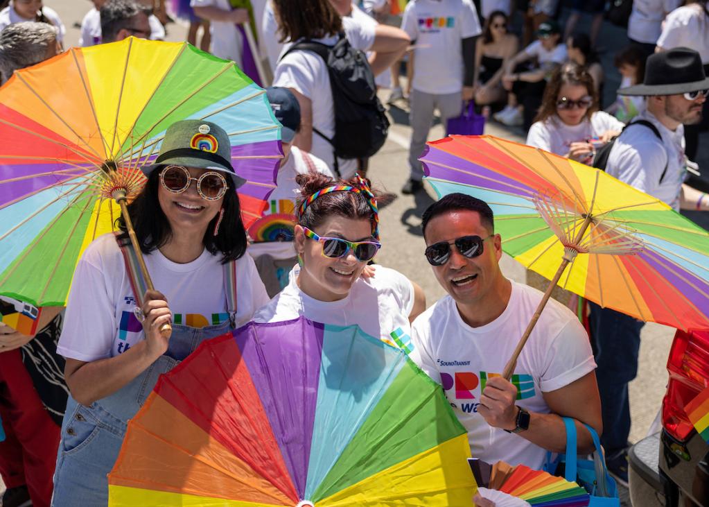 Group photo at Seattle Pride Parade