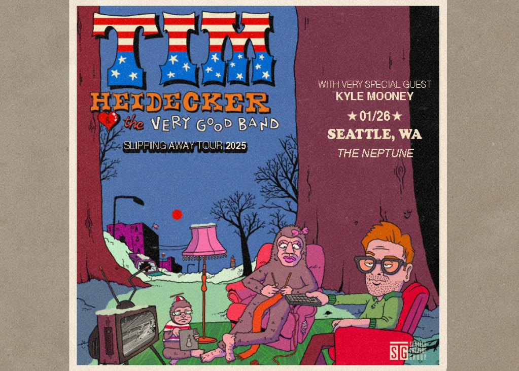 A promotional poster for the Tim Heidecker and Very Good Band with Special Guest Kyle Mooney